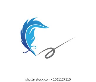 Feather pen write sign logo template app icons,