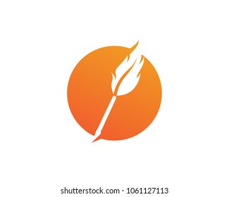 Feather pen write sign logo template app icons,