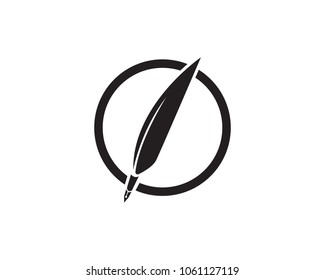 Feather pen write sign logo template app icons,