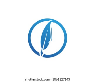 Feather pen write sign logo template app icons,