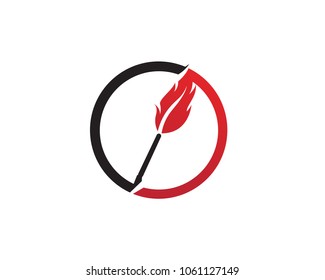 Feather pen write sign logo template app icons,