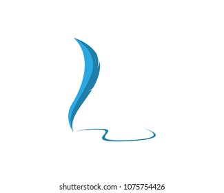 Feather pen write sign logo