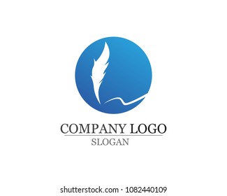Feather pen write sign logo template app icons