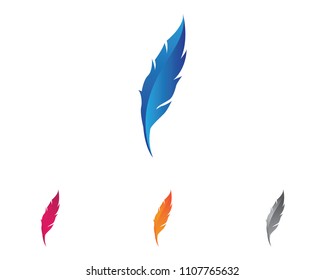 Feather pen write sign logo template app icons
