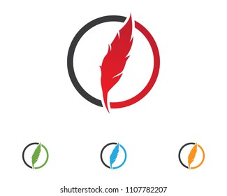 Feather pen write sign logo template app icons
