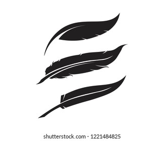 Feather pen write sign logo template app icons