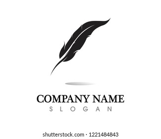 Feather pen write sign logo template app icons