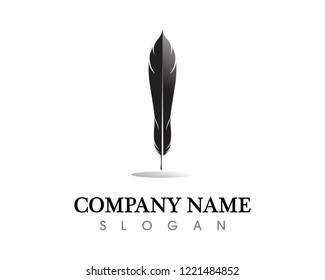 Feather pen write sign logo template app icons