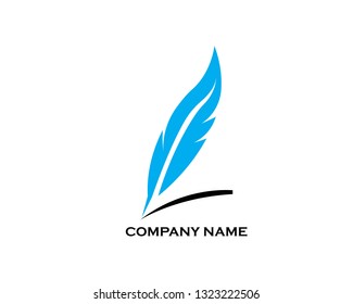 Feather pen write sign logo template app icons - Vector
