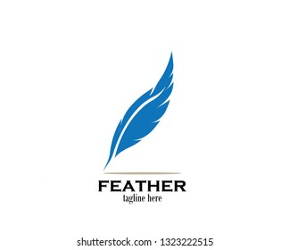 Feather pen write sign logo template app icons - Vector
