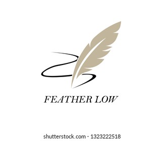 Feather pen write sign logo template app icons - Vector
