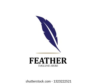 Feather pen write sign logo template app icons - Vector
