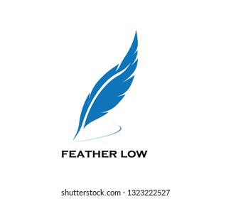 Feather pen write sign logo template app icons - Vector
