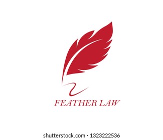 Feather pen write sign logo template app icons - Vector
