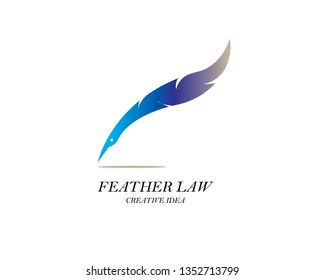 Feather pen write sign logo template app icons - Vector

