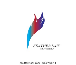 Feather pen write sign logo template app icons - Vector

