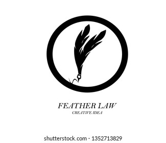 Feather pen write sign logo template app icons - Vector

