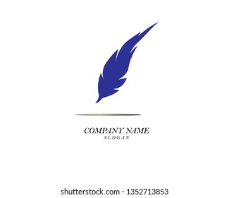 Feather pen write sign logo template app icons - Vector
