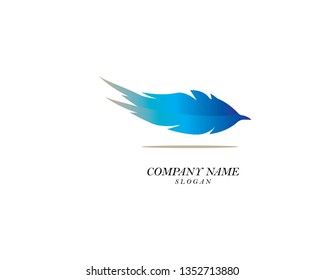 Feather pen write sign logo template app icons - Vector
