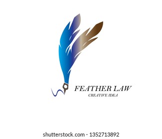 Feather pen write sign logo template app icons - Vector
