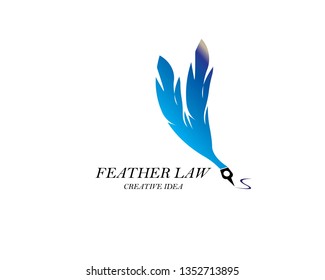 Feather pen write sign logo template app icons - Vector
