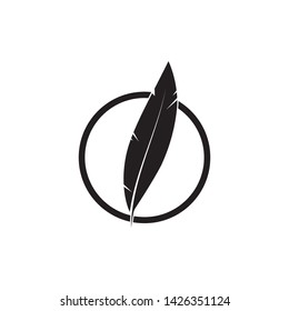 Feather pen write sign logo template app icons