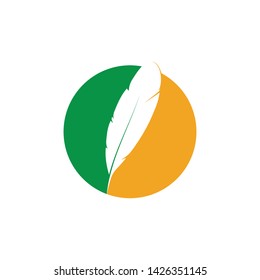 Feather pen write sign logo template app icons