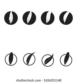 Feather pen write sign logo template app icons