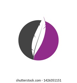 Feather pen write sign logo template app icons