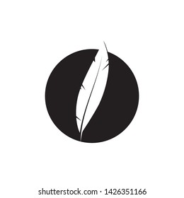 Feather pen write sign logo template app icons