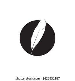 Feather pen write sign logo template app icons