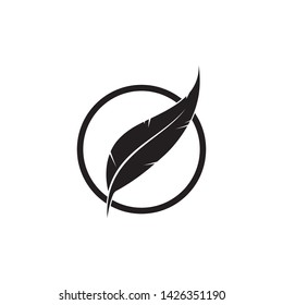 Feather pen write sign logo template app icons