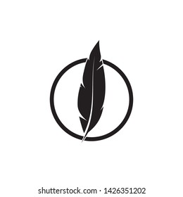 Feather pen write sign logo template app icons