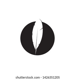 Feather pen write sign logo template app icons