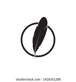 Feather pen write sign logo template app icons
