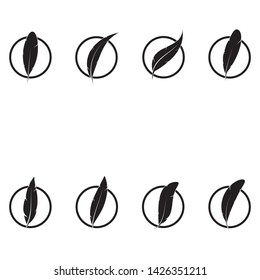Feather pen write sign logo template app icons