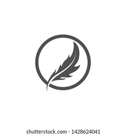 Feather pen write sign logo template app icons
