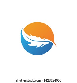 Feather pen write sign logo template app icons
