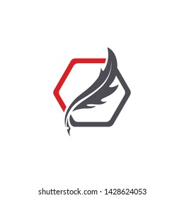 Feather pen write sign logo template app icons
