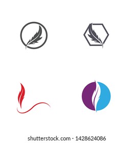 Feather pen write sign logo template app icons
