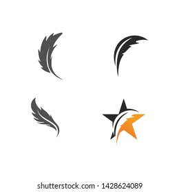 Feather pen write sign logo template app icons
