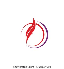 Feather pen write sign logo template app icons
