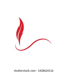 Feather pen write sign logo template app icons
