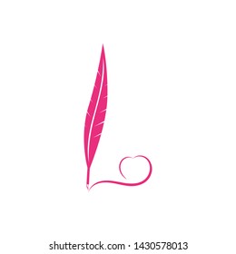 feather pen write sign logo template app icons