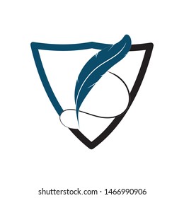 
Feather pen write sign logo template app icons