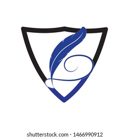 
Feather pen write sign logo template app icons