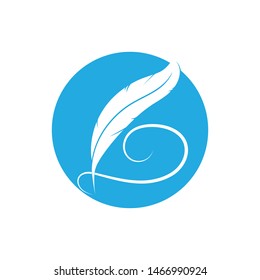
Feather pen write sign logo template app icons