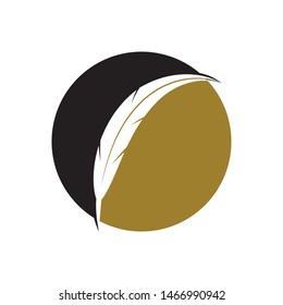 
Feather pen write sign logo template app icons
