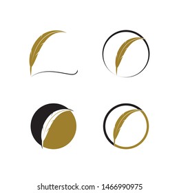 
Feather pen write sign logo template app icons