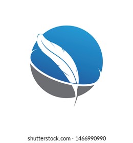 
Feather pen write sign logo template app icons